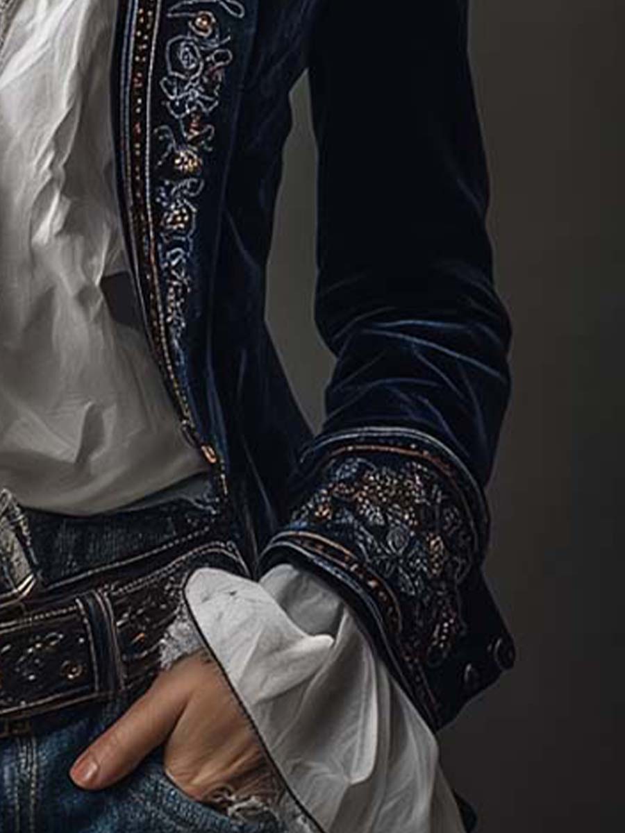 Blazer Velvet con Bordado Premium