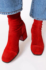 Valentina | Botines de tacón efecto ante