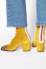 Valentina | Botines de tacón efecto ante