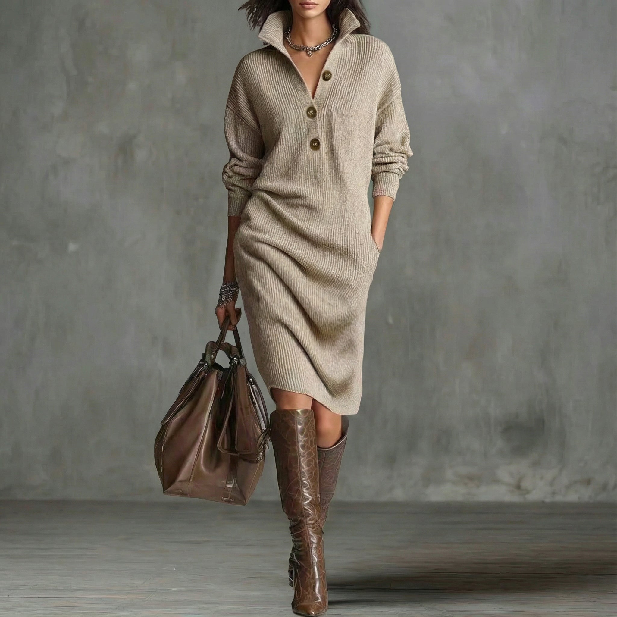 Vestido de punto cálido y elegante Alba