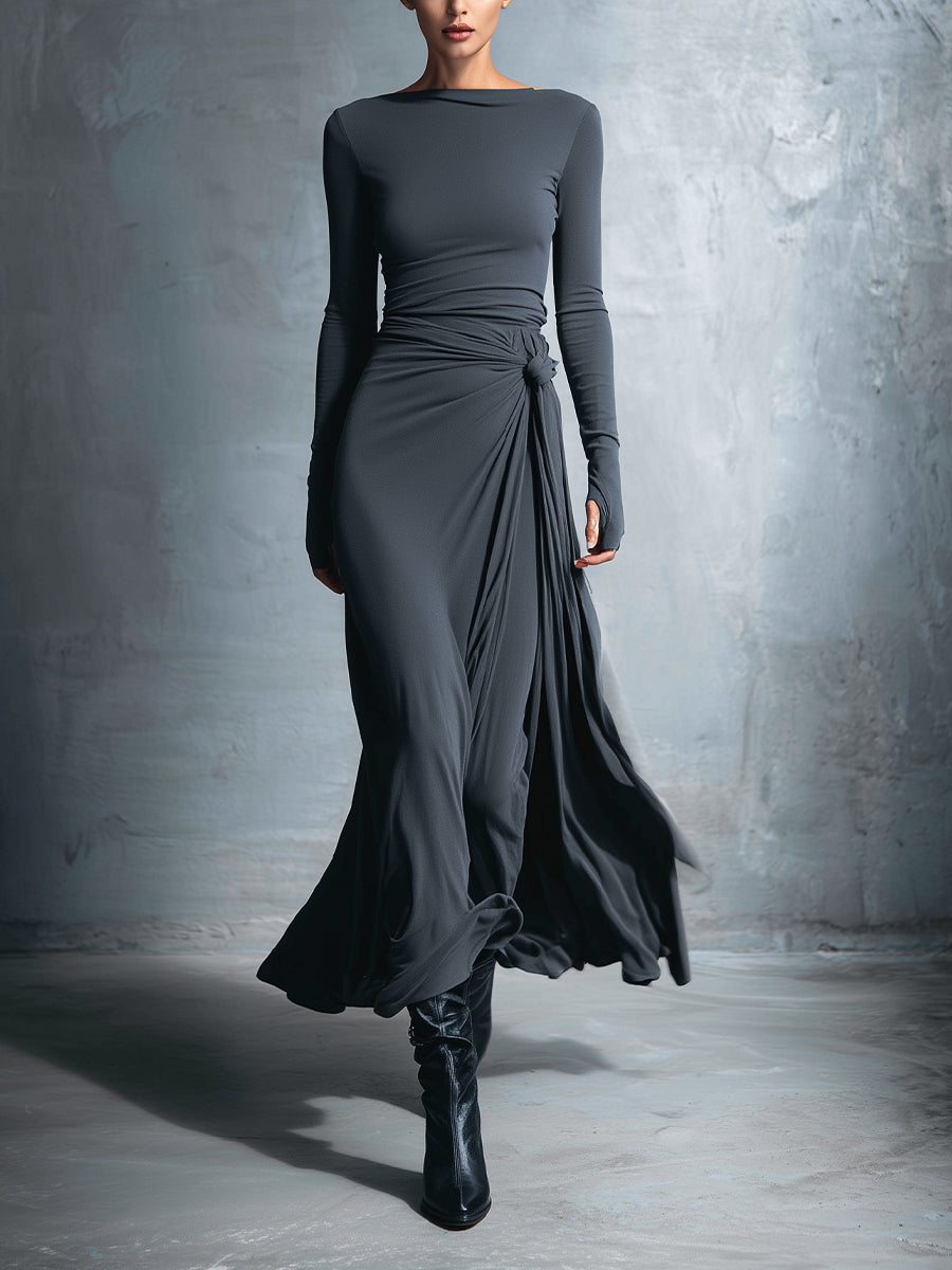 Vestido Largo Drapado