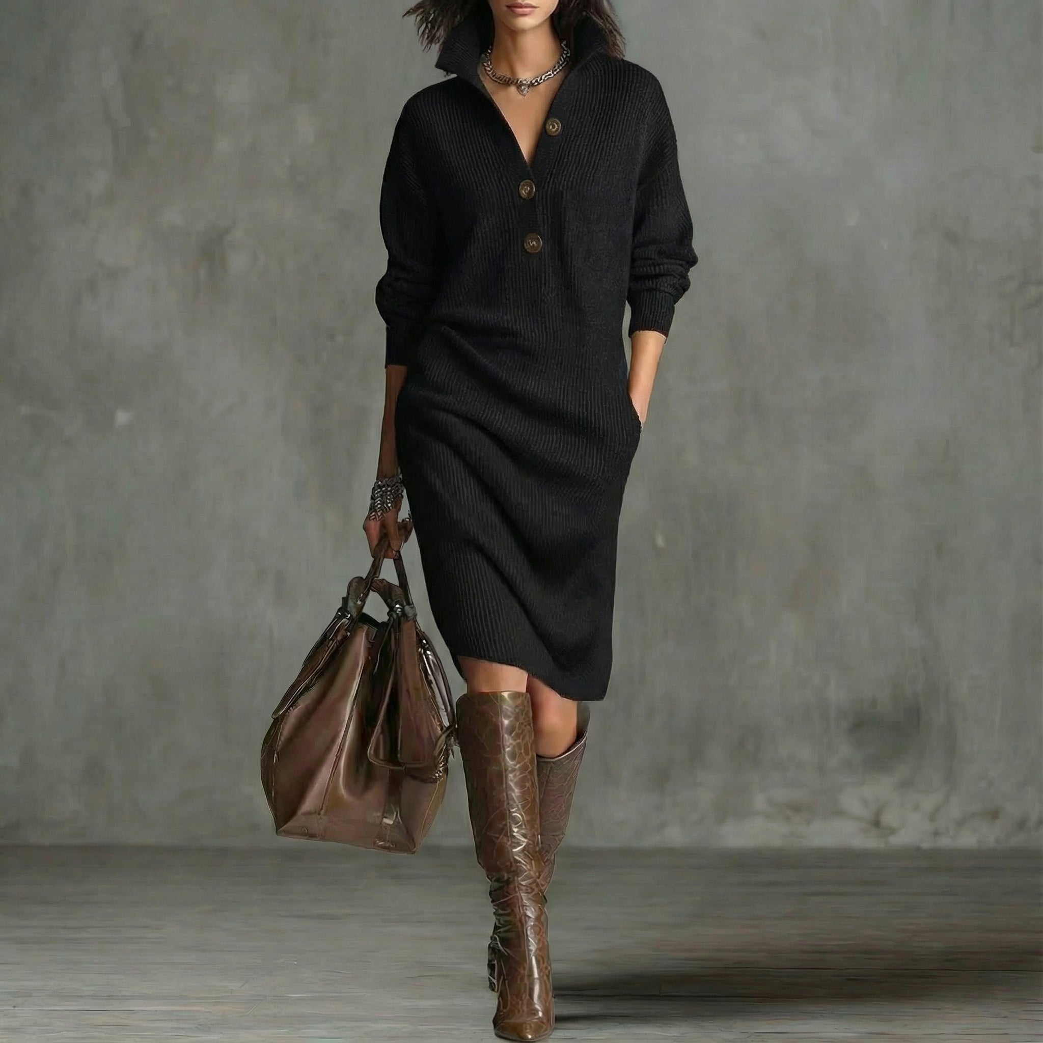 Vestido de punto cálido y elegante Alba