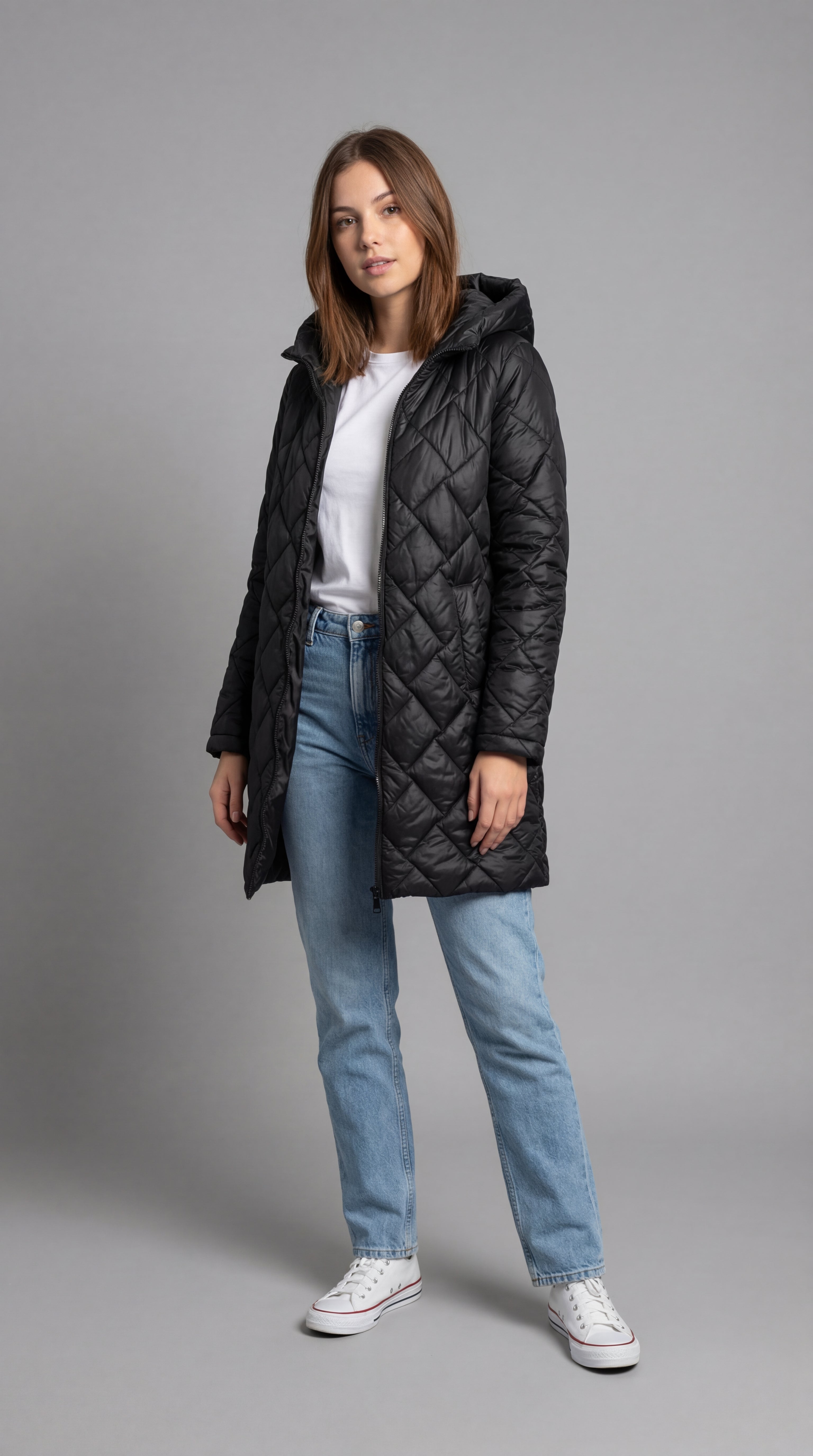 Abrigo Acolchado Elegante Invierno