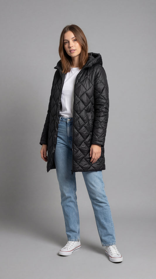 Abrigo Acolchado Elegante Invierno