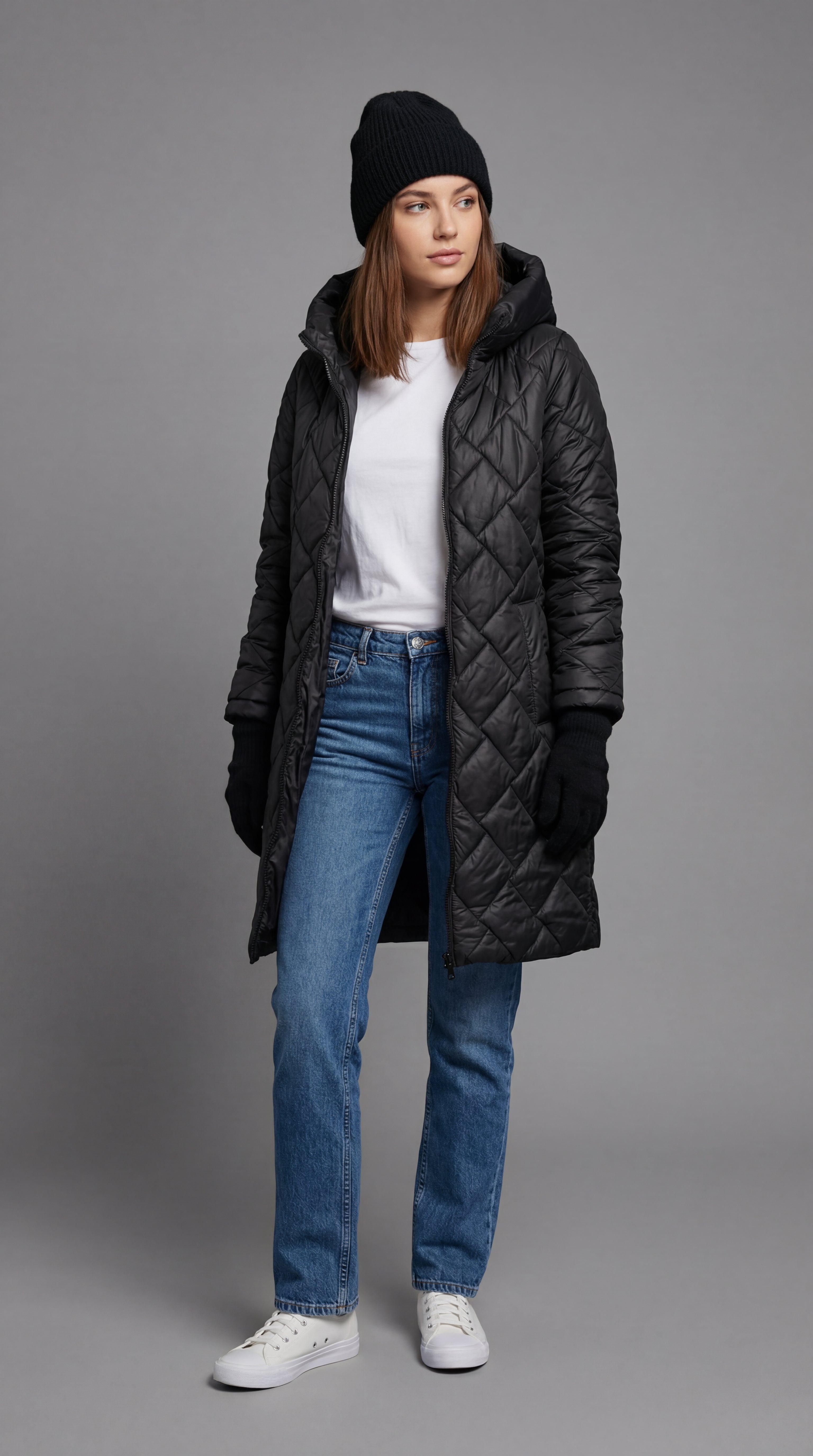 Abrigo Acolchado Elegante Invierno