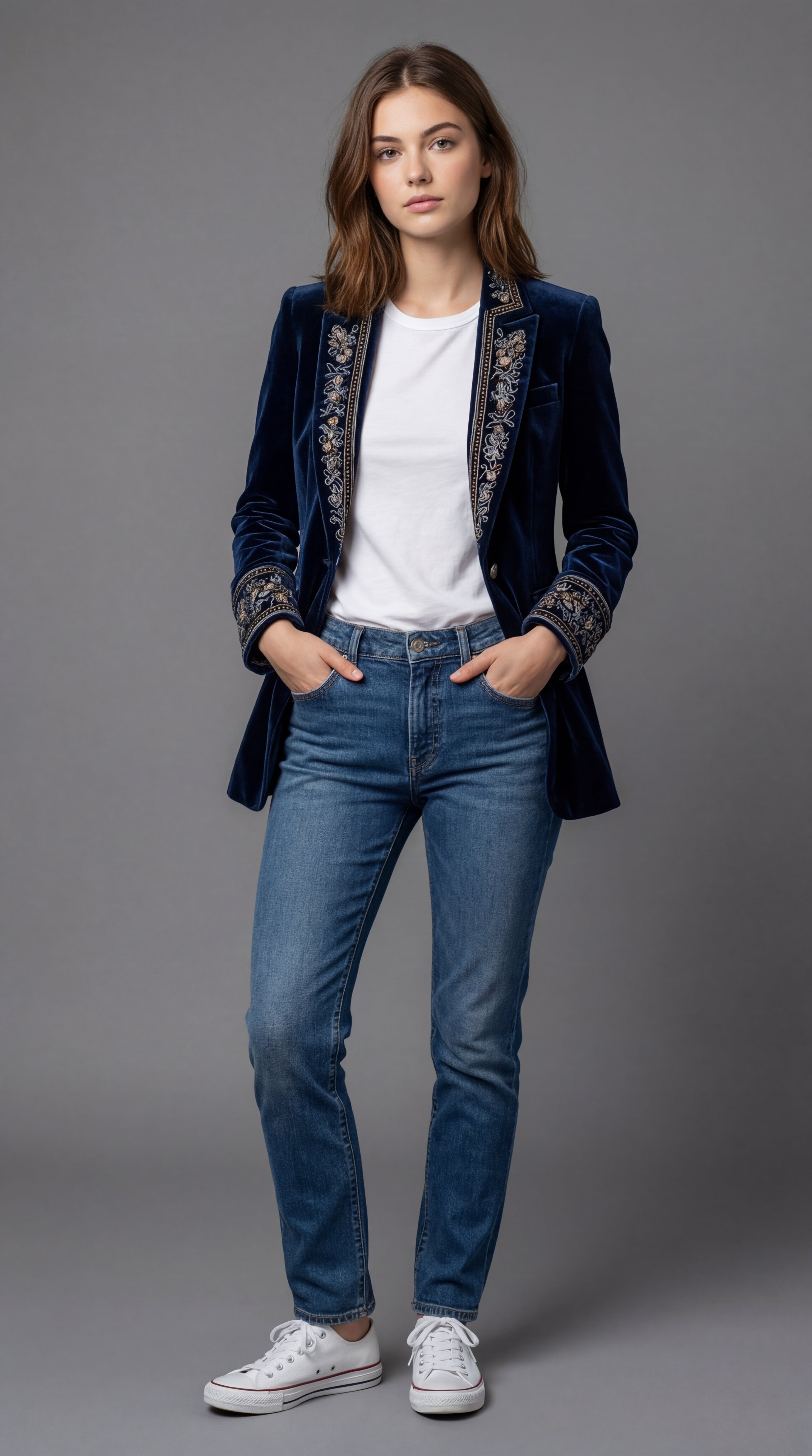 Blazer Velvet con Bordado Premium