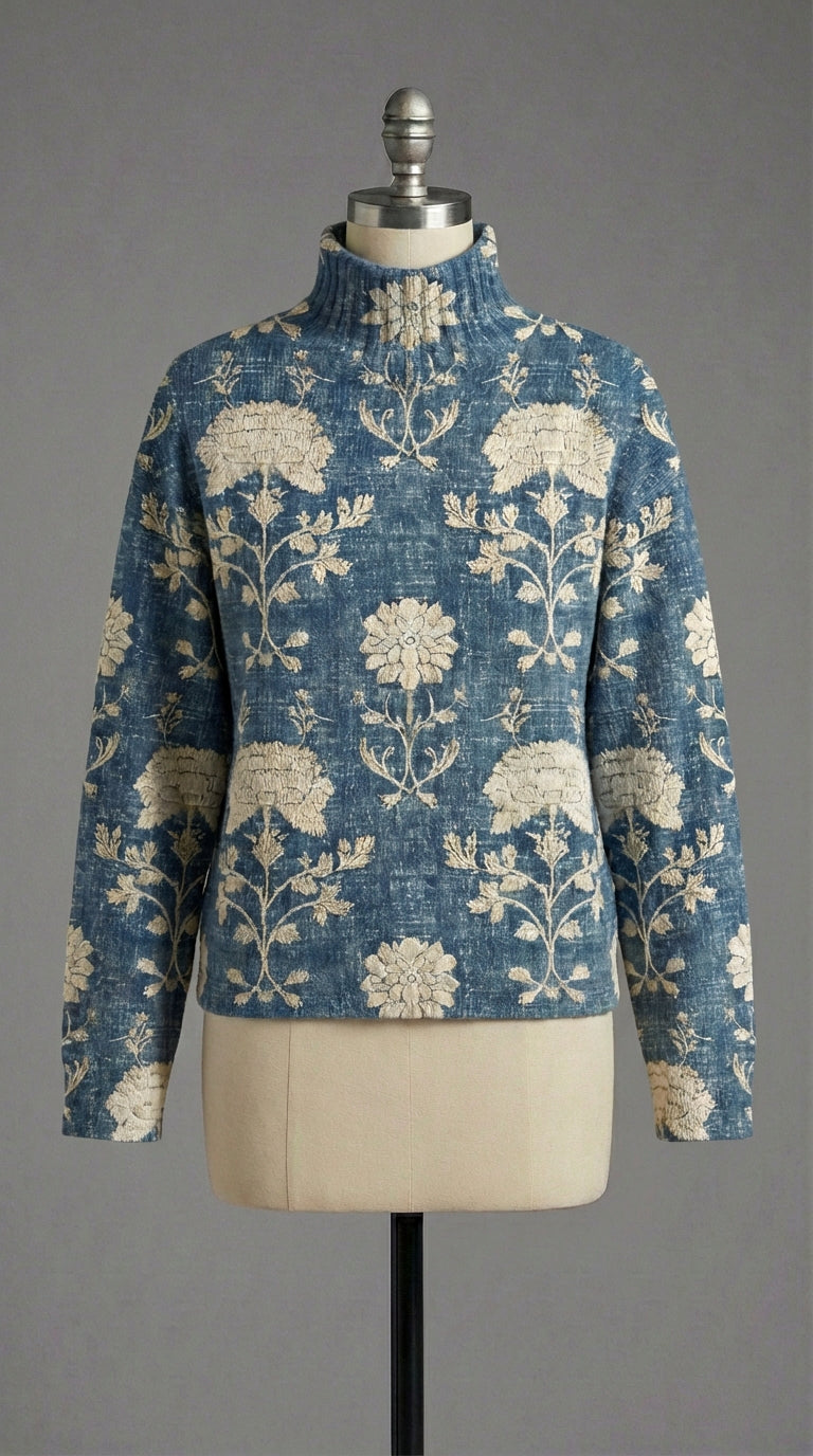 Blanca | Jersey de punto con flores
