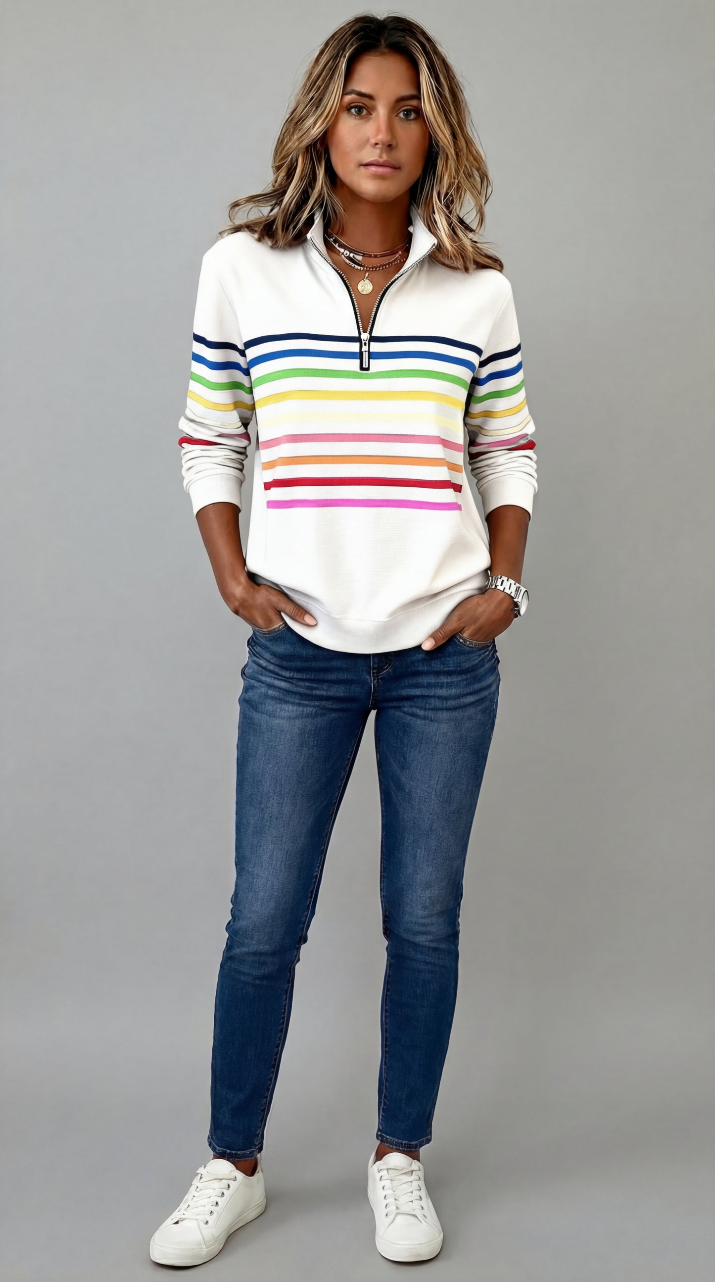 Mari | Jersey de rayas multicolor