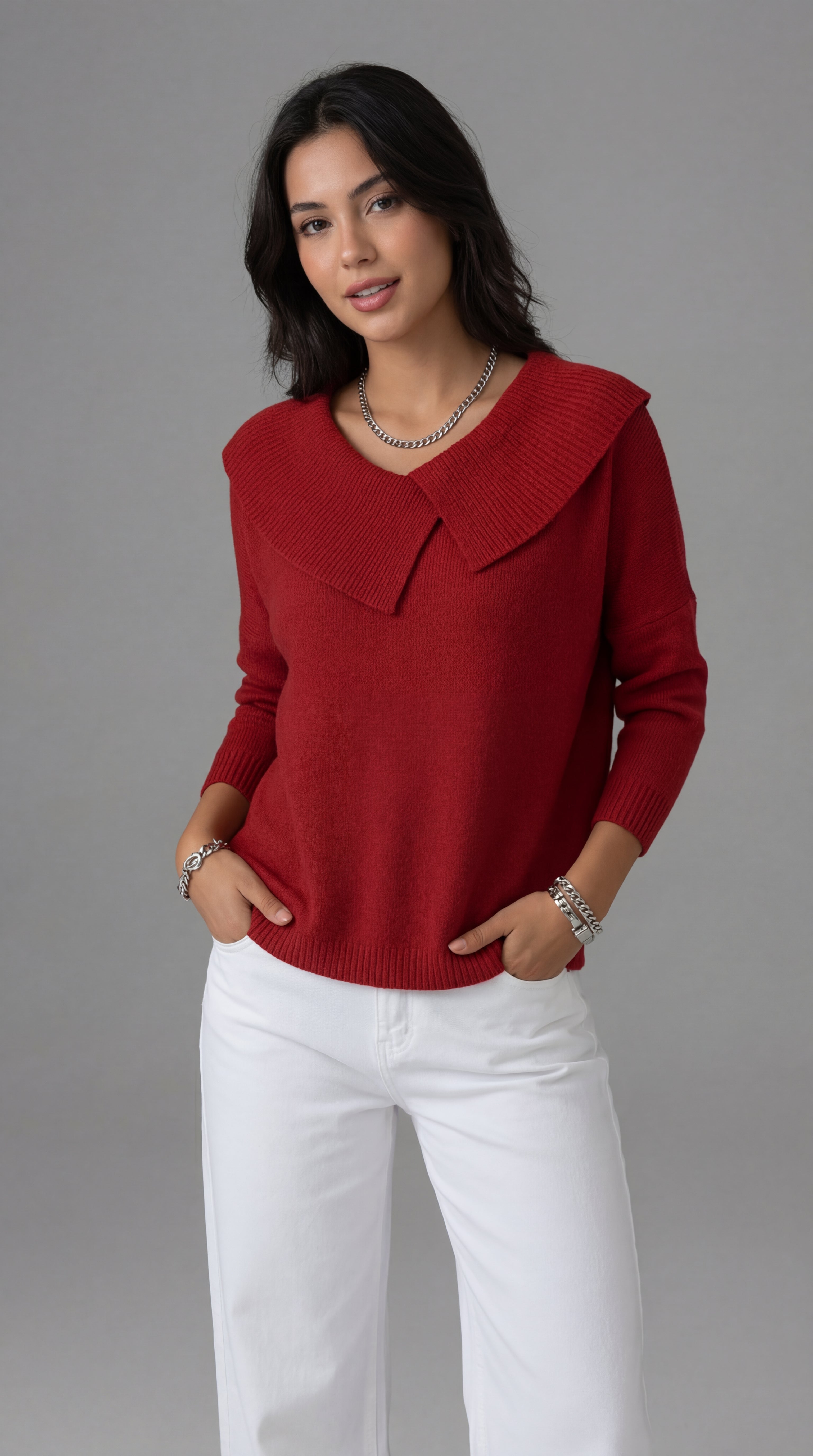 Jersey de punto con cuello Lucia