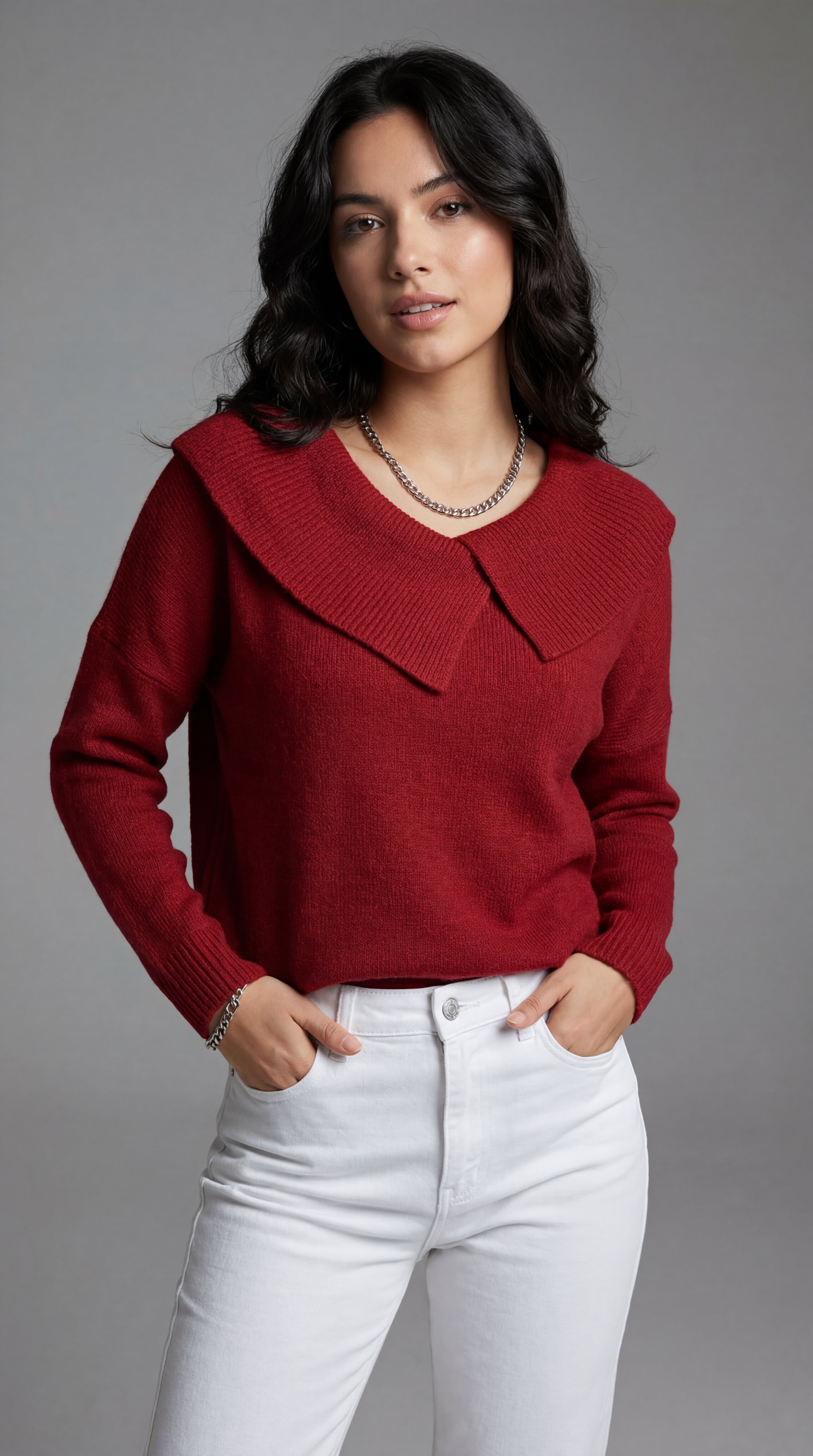 Jersey de punto con cuello Lucia