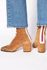 Valentina | Botines de tacón efecto ante