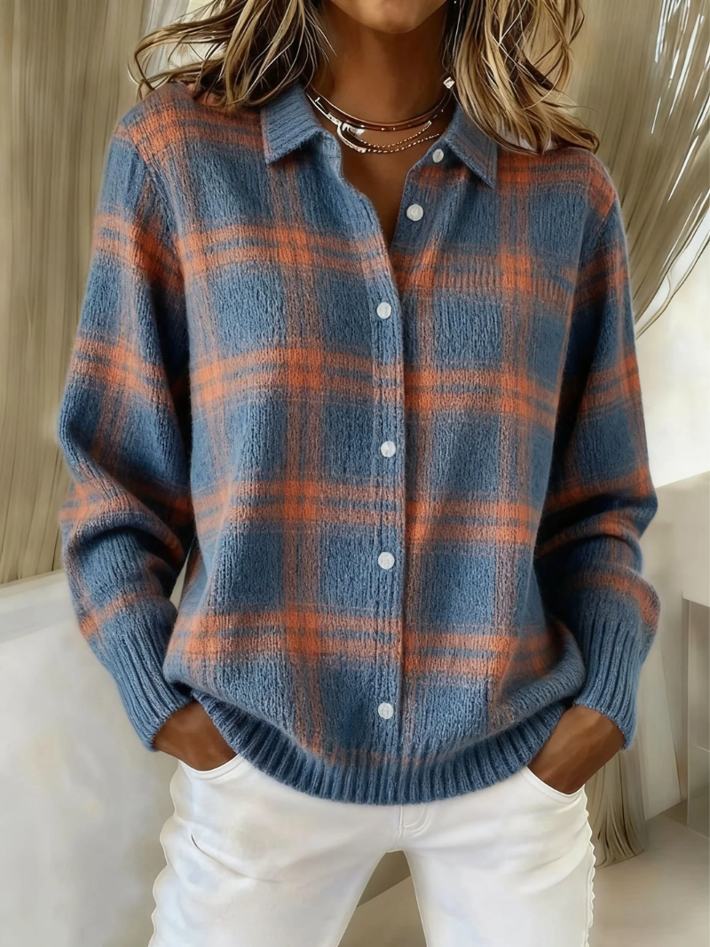 Montse | Blusa estampada a cuadros.