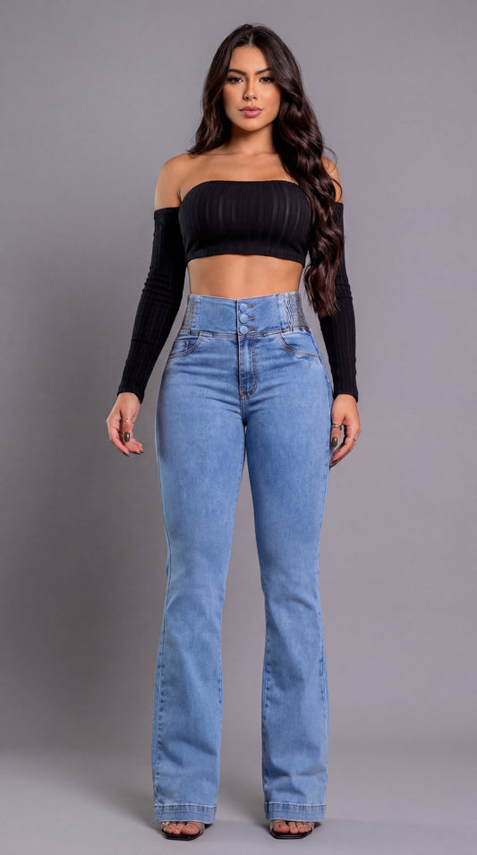 Pantalón Aura | Pantalón elástico de corte recto efecto estilizado