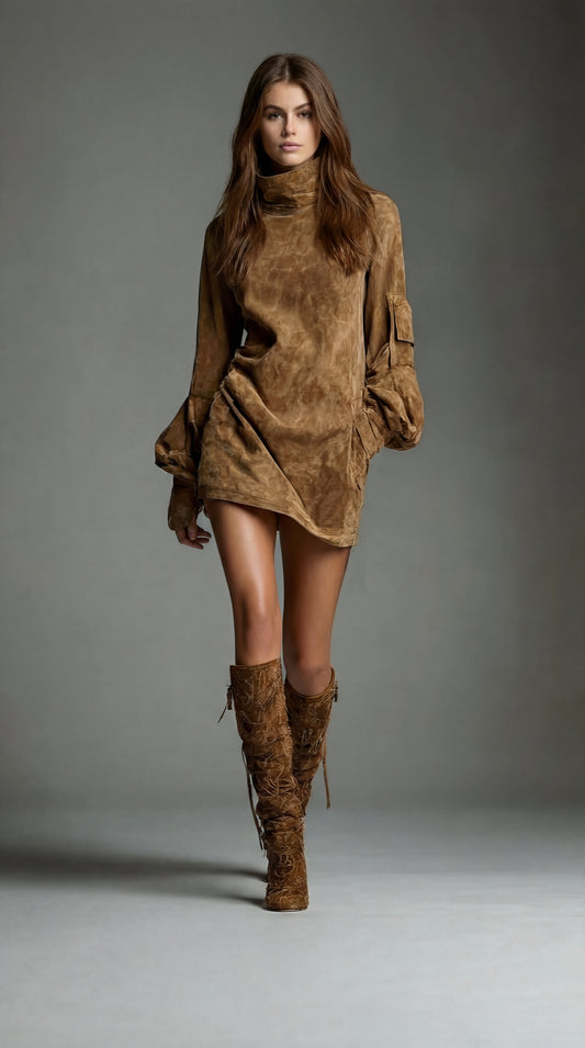 Sara | Vestido ante marrón