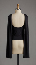 Blusa Aura | Blusa negra drapeada asimétrica