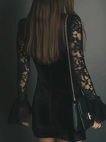 Vestido Negro de Terciopelo y Encaje