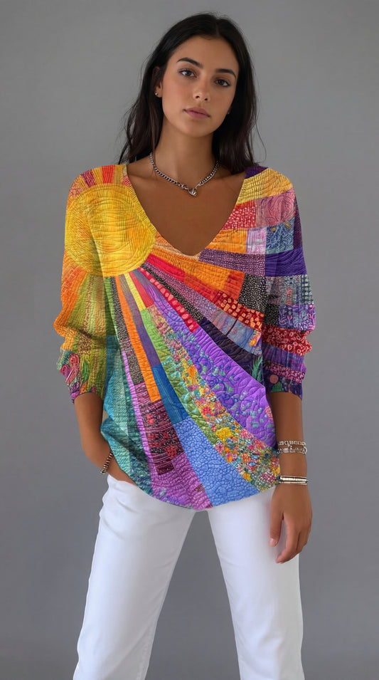 Luna | Blusa multicolor artística