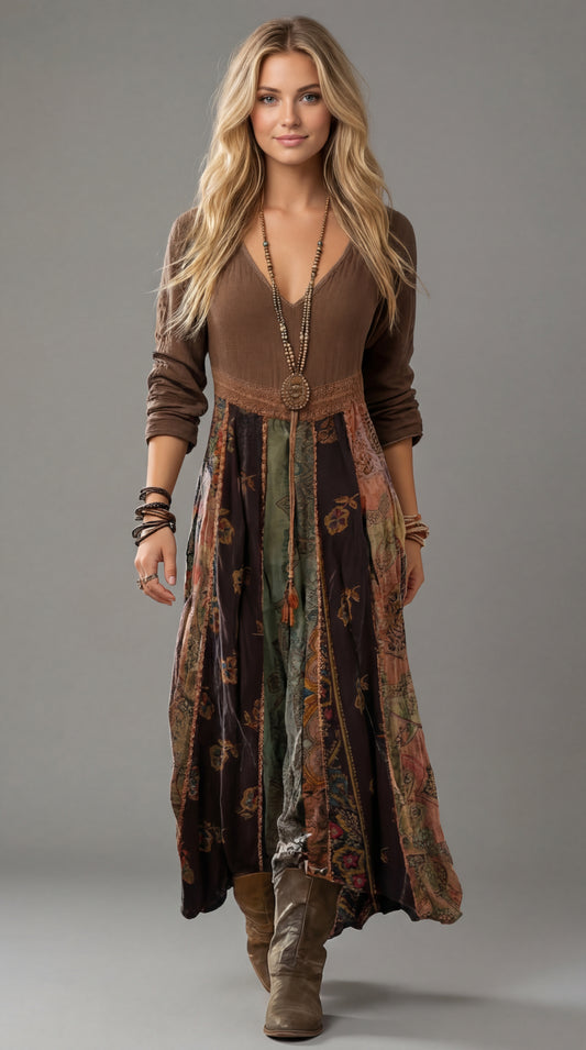 Oeste | Vestido largo estampado