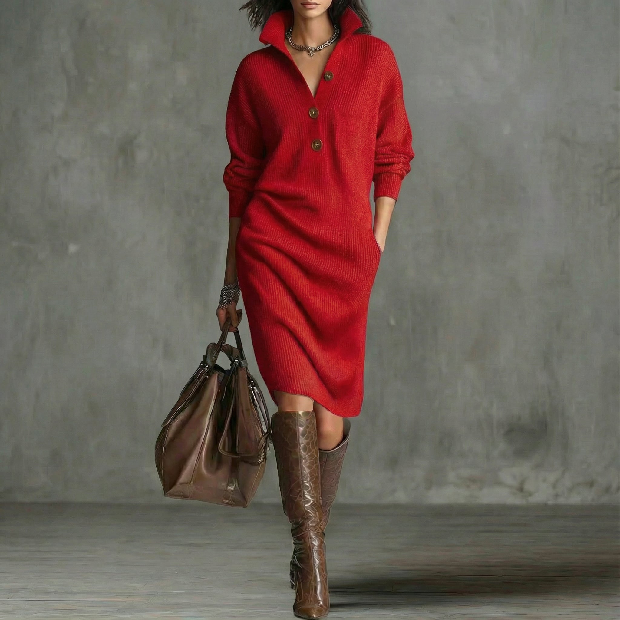 Vestido de punto cálido y elegante Alba