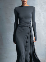 Vestido Largo Drapado